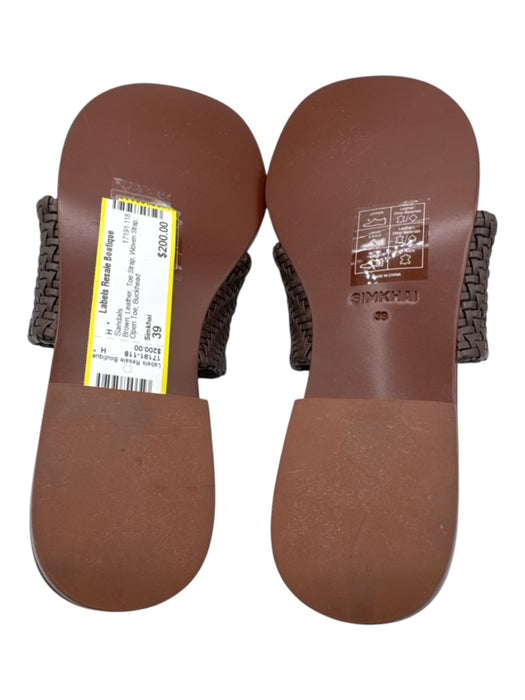 Simkhai Shoe Size 39 Brown Leather Toe Strap Woven Strap Open Toe Sandals Brown / 39