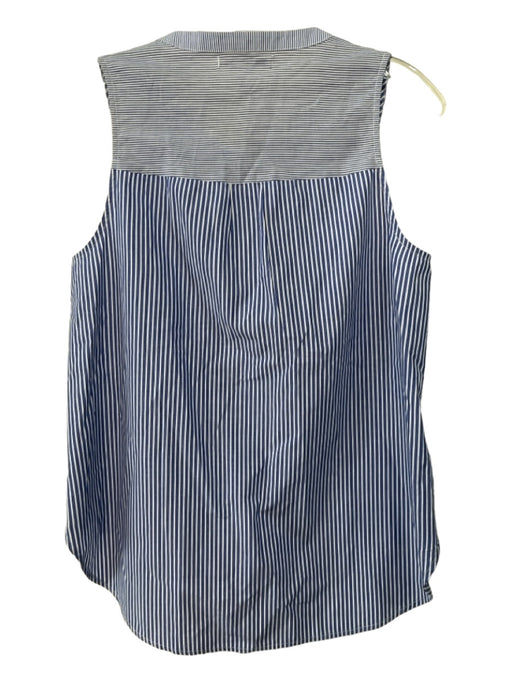 Derek Lam 10 Crosby Size 6 Blue & White Cotton Stripe Button Up Sleeveless Top Blue & White / 6