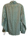 Cynthia Rowley Size M Green & White 100% Silk Collared Button Up Long Sleeve Top Green & White / M