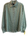 Cynthia Rowley Size M Green & White 100% Silk Collared Button Up Long Sleeve Top Green & White / M