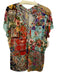 Johnny Was Size L Turquoise, Red & Multi Viscose Blend Floral Short Sleeve Top Turquoise, Red & Multi / L