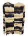 Reiss Size 10 Cream, Blue, Brown Wool Blend Stripe Ruched Front Long Sleeve Top Cream, Blue, Brown / 10