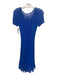 Ralph Lauren Size Small Cobalt Blue Viscose Crochet Knit Slip Inc V Neck Dress Cobalt Blue / Small