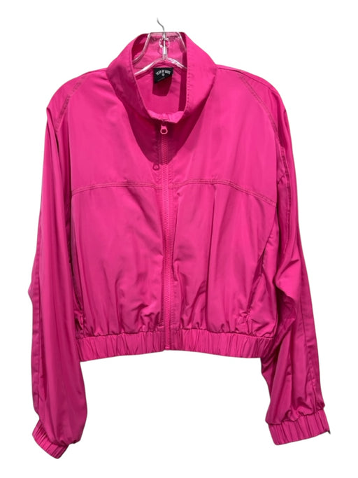 Year Of Ours Size M Pink Polyester Zip Up Pockets Cropped Athletic Jacket Pink / M