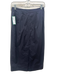 TWP Size 4 Navy Blue Cotton Zip Fly Back Slit Midi Skirt Navy Blue / 4