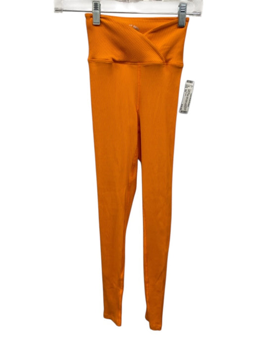 Year Of Ours Size XS Neon Orange Nylon Blend Stretch Waist Ribbed Tulip Leggings Neon Orange / XS