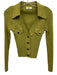 Sandro Size 0 Light Green Viscose Blend Ribbed Button Front Long Sleeve Top Light Green / 0