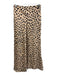 Lovers + Friends Size XXS Beige & Black Polyester Satin Animal Print Midi Skirt Beige & Black / XXS