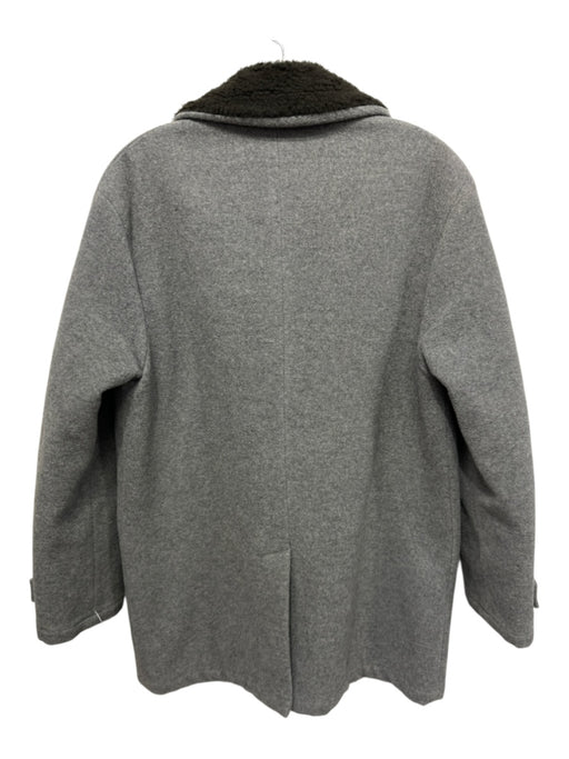 United Colors of Benetton Size S Gray & Brown Rayon & Polyester Solid Coat Gray & Brown / S