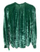 Pilcro Size M Emerald Green Viscose Blend Long Sleeve Crushed Velvet Top Emerald Green / M