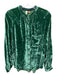 Pilcro Size M Emerald Green Viscose Blend Long Sleeve Crushed Velvet Top Emerald Green / M