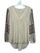 Veronica Beard Size 6 Cream & Multi Silk Button Detail Hi Low Top Cream & Multi / 6