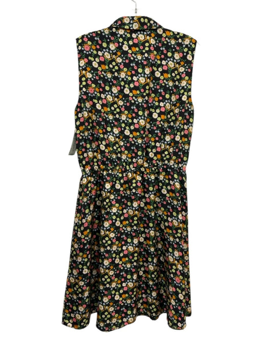 Tory Burch Size S Black & Multi Silk Sleeveless Button Detail Shirt Dress Dress Black & Multi / S