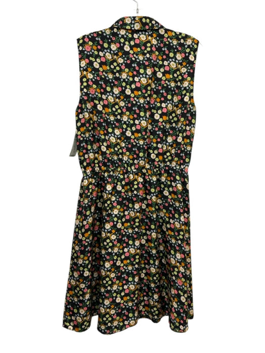 Tory Burch Size S Black & Multi Silk Sleeveless Button Detail Shirt Dress Dress Black & Multi / S