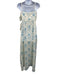 BHLDN Size 6 White & Blue Wrap Floral Print Sleeveless Dress White & Blue / 6