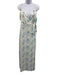 BHLDN Size 6 White & Blue Wrap Floral Print Sleeveless Dress White & Blue / 6