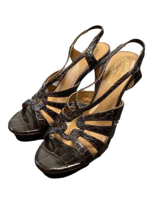 Elie Tahari Shoe Size 40 Brown Leather Stiletto Open Toe Strappy Shoes Brown / 40