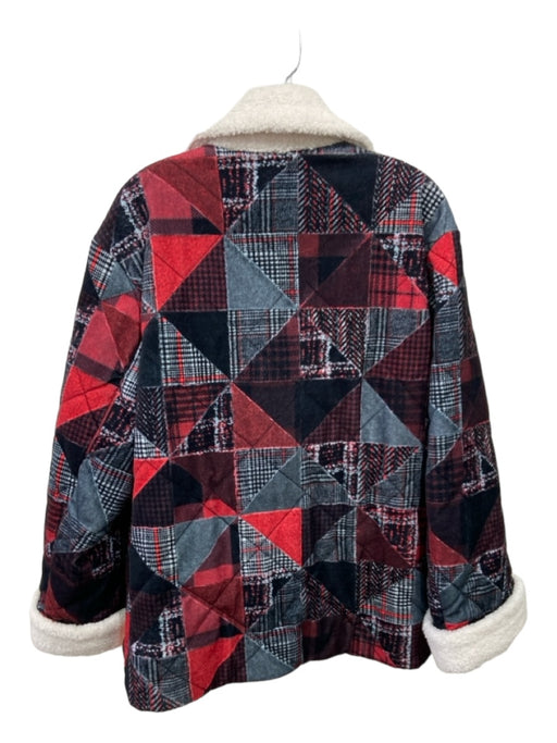 Derek Lam 10 Crosby Size S Black, Gray, Red Cotton & Polyester Patchwork Jacket Black, Gray, Red / S