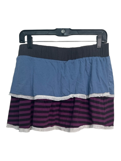 Scrapbook Originals Size Medium Blue & Purple Cotton Elastic Waist Tiered Skirt Blue & Purple / Medium