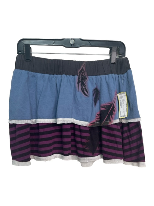 Scrapbook Originals Size Medium Blue & Purple Cotton Elastic Waist Tiered Skirt Blue & Purple / Medium