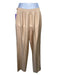 Chanel Size 40 Beige Silk High Rise Side Zip Straight Leg Gold Hardware Pants Beige / 40