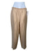 Chanel Size 40 Beige Silk High Rise Side Zip Straight Leg Gold Hardware Pants Beige / 40