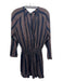 Rails Size Medium Navy & Pink Rayon Blend Long Sleeve Striped Dress Navy & Pink / Medium