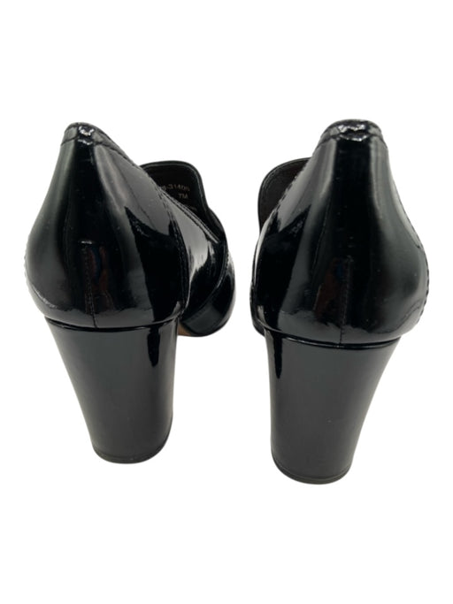 Johnston & Murphy Shoe Size 7 Black PU leather Patent Fabric Block Loafers Black / 7