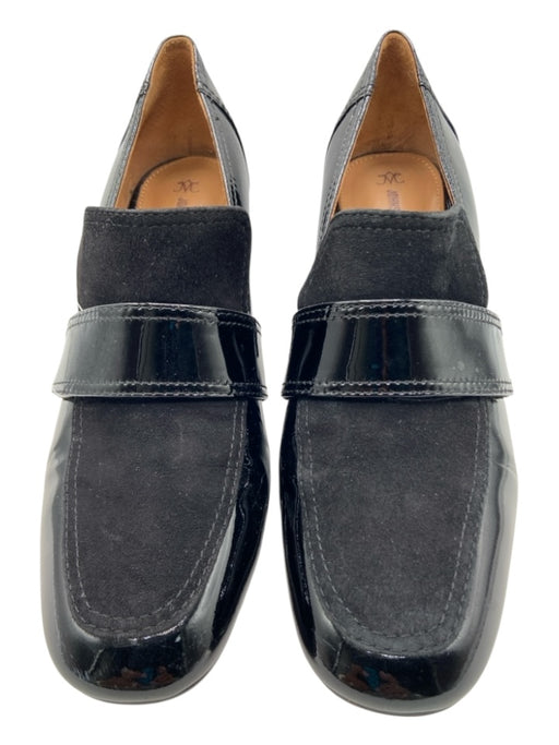 Johnston & Murphy Shoe Size 7 Black PU leather Patent Fabric Block Loafers Black / 7