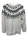 Magaschoni Size M White & Black Acrylic & Polyester Cable Knit Sweater White & Black / M