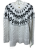 Magaschoni Size M White & Black Acrylic & Polyester Cable Knit Sweater White & Black / M