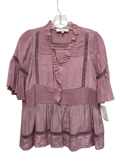 Sea New York Size 4 Mauve Pink Viscose Pleated Detail Ruffle Accent Top Mauve Pink / 4