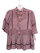 Sea New York Size 4 Mauve Pink Viscose Pleated Detail Ruffle Accent Top Mauve Pink / 4