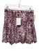 IRO Size 40 White & Burgundy Viscose Elastic Waistband Smocked Detail Mini Skirt White & Burgundy / 40