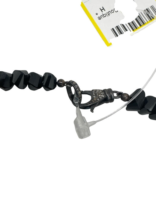 Black Onyx Beaded Lobster Clasp Necklace Black