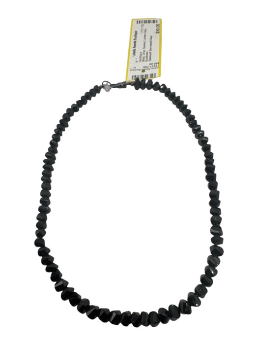 Black Onyx Beaded Lobster Clasp Necklace Black