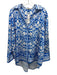 Alice + Olivia Size M Blue & White Polyester Damask Print Long Sleeve Shirt Top Blue & White / M