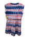 Marie Oliver Size XS Blue, Pink & White Cotton Tie Dye Stripe Sleeveless Dress Blue, Pink & White / XS