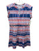 Marie Oliver Size XS Blue, Pink & White Cotton Tie Dye Stripe Sleeveless Dress Blue, Pink & White / XS