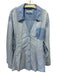 We The Free Size L Blue Cotton Frayed Edges Side Ties Button Down Top Blue / L