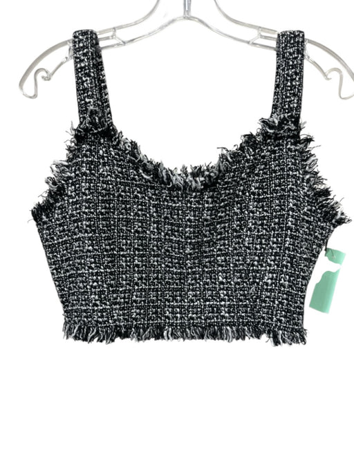 Mare Mare x Anthropologie Size S Black & White Polyester Blend Boucle Crop Top Black & White / S