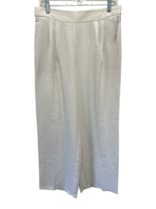 Joie Size S Cream Polyester Blend Pleated Waist Mid Rise Wide Leg Pants Cream / S