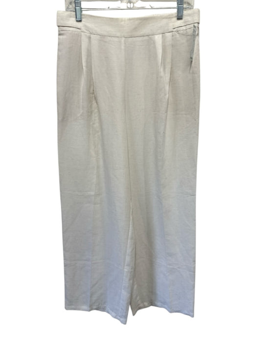 Joie Size S Cream Polyester Blend Pleated Waist Mid Rise Wide Leg Pants Cream / S