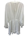 Ramy Brook Size L White Polyester Chiffon Lace Trim Tassel Tie Detail Dress White / L