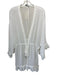 Ramy Brook Size L White Polyester Chiffon Lace Trim Tassel Tie Detail Dress White / L
