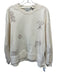 Scotch & Soda Size L Cream & Brown Cotton Blend Embroidered Flowers Top Cream & Brown / L