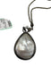 pewter & iridescent Mother of Pearl Melee Diamonds Teardrop Pendant Necklace pewter & iridescent