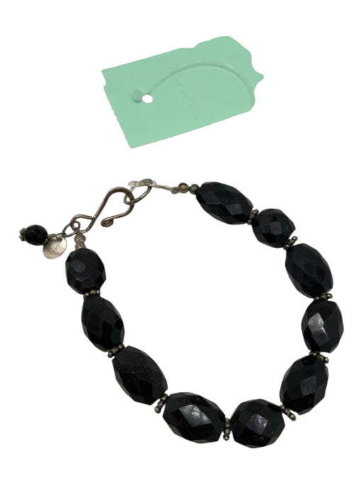 MWL Designs Black & Silver Onyx Faceted Hook Bracelet Black & Silver