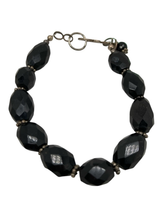 MWL Designs Black & Silver Onyx Faceted Hook Bracelet Black & Silver