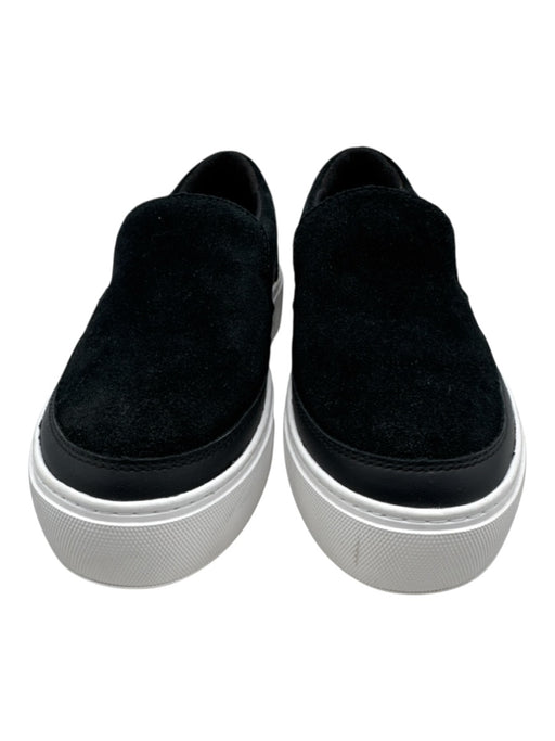 Ugg Shoe Size 6.5 Black & White Suede Upper Round Toe Slip On Platform Sneakers Black & White / 6.5